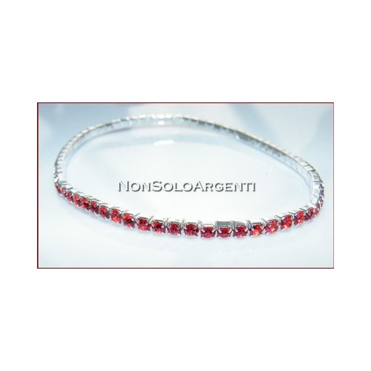 NSA|Bigiotteria : Cavigliera tennis argentata a 1 filo di strass eLaSTiCa