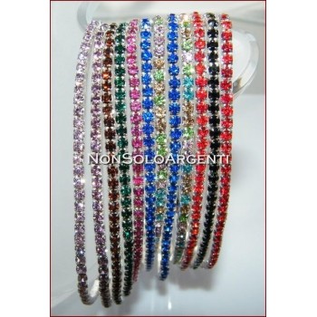 NSA|Bigiotteria : Cavigliera tennis argentata a 1 filo di strass eLaSTiCa