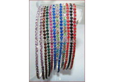 NSA|Bigiotteria : Cavigliera tennis argentata a 1 filo di strass eLaSTiCa