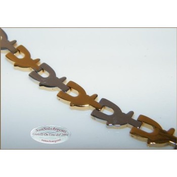 NSA|Bracciale Braccialetto Uomo o Unisex Acciaio smalto oro