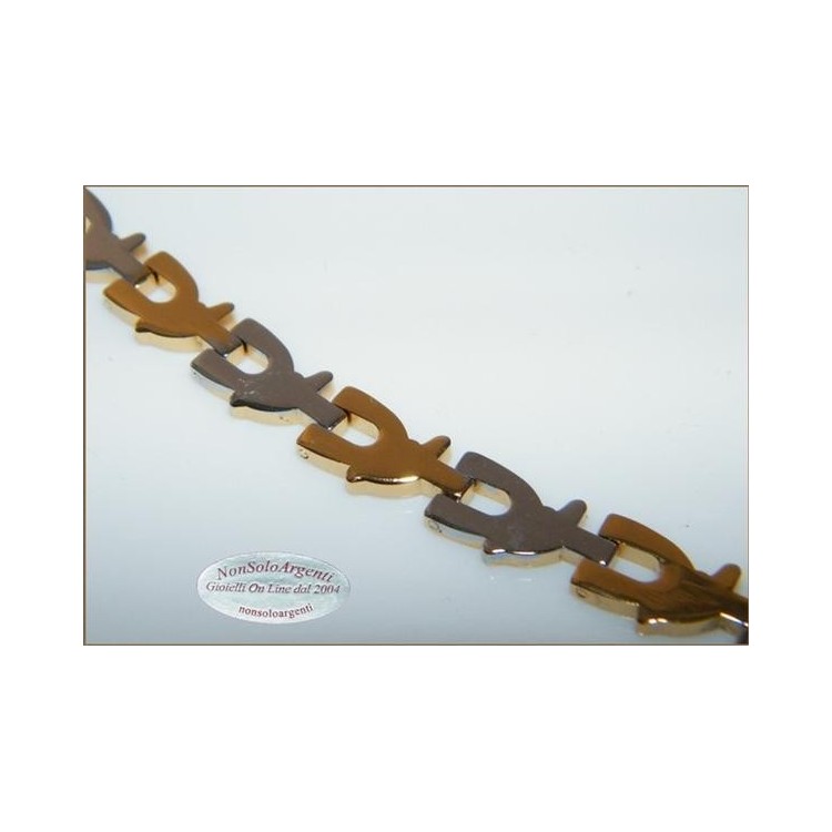 NSA|Bracciale Braccialetto Uomo o Unisex Acciaio smalto oro