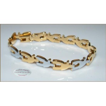 NSA|Bracciale Braccialetto Uomo o Unisex Acciaio smalto oro