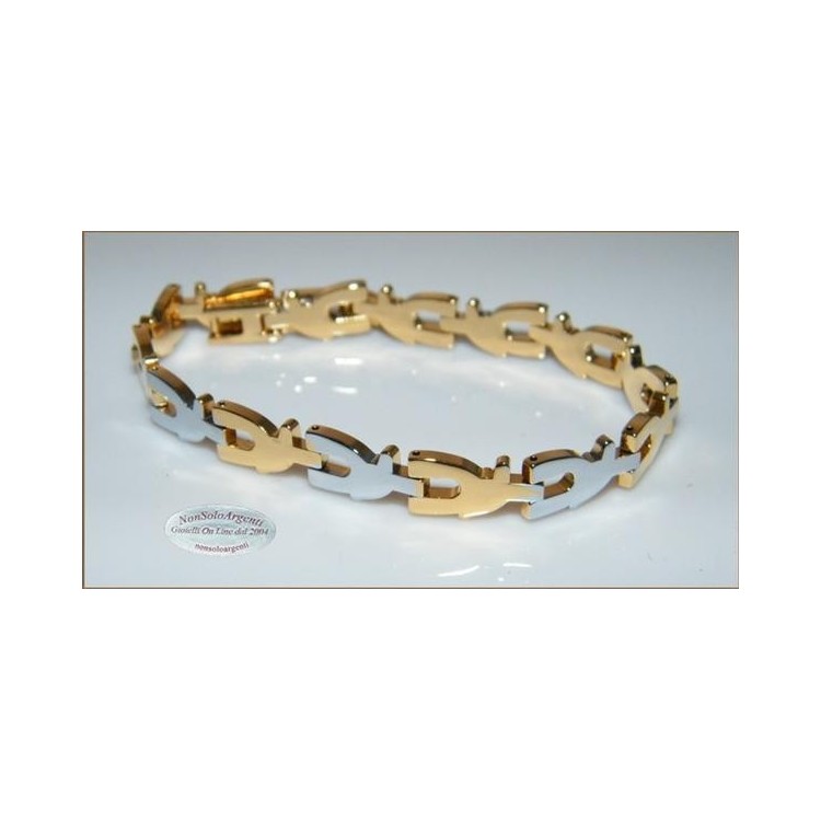 NSA|Bracciale Braccialetto Uomo o Unisex Acciaio smalto oro