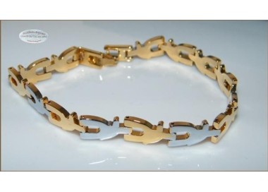 NSA|Bracciale Braccialetto Uomo o Unisex Acciaio smalto oro