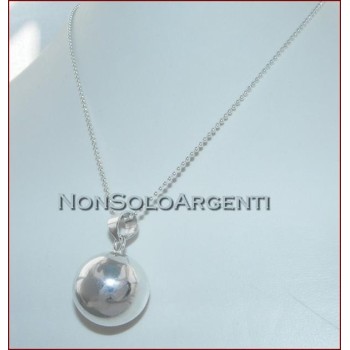 NSA|ARGENTO 925 : Lunga collana con grande ciondolo chiama angeli carillon