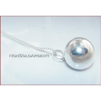 NSA|ARGENTO 925 : Lunga collana con grande ciondolo chiama angeli carillon
