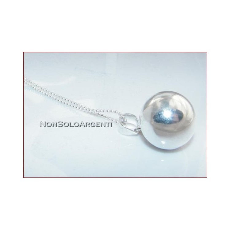 NSA|ARGENTO 925 : Lunga collana con grande ciondolo chiama angeli carillon