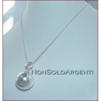 NSA|ARGENTO 925 : Lunga collana con grande ciondolo chiama angeli carillon