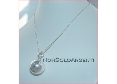 NSA|ARGENTO 925 : Lunga collana con grande ciondolo chiama angeli carillon