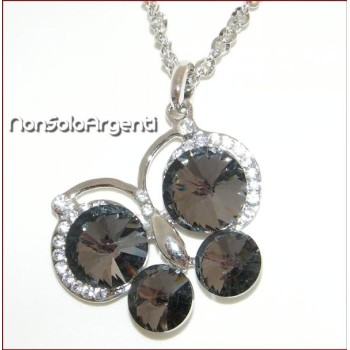 NSA|Bigiotteria : Collana catena argentata con ciondolo grande farfalla vari colori