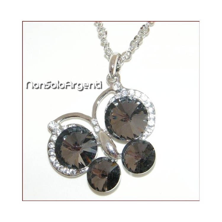 NSA|Bigiotteria : Collana catena argentata con ciondolo grande farfalla vari colori