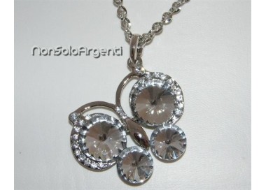 NSA|Bigiotteria : Collana catena argentata con ciondolo grande farfalla vari colori