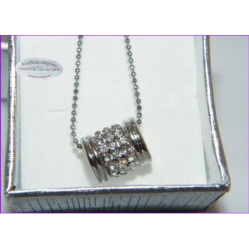 NSA|Bigiotteria : Collana Beads con ciondolo barilotto di strass