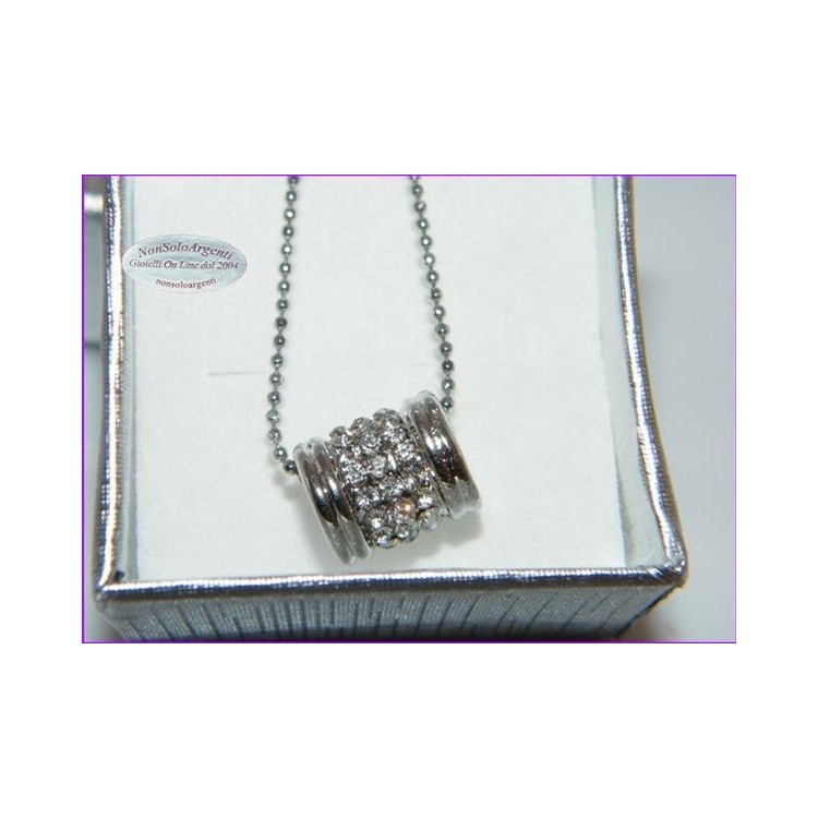 NSA|Bigiotteria : Collana Beads con ciondolo barilotto di strass