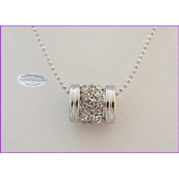 NSA|Bigiotteria : Collana Beads con ciondolo barilotto di strass
