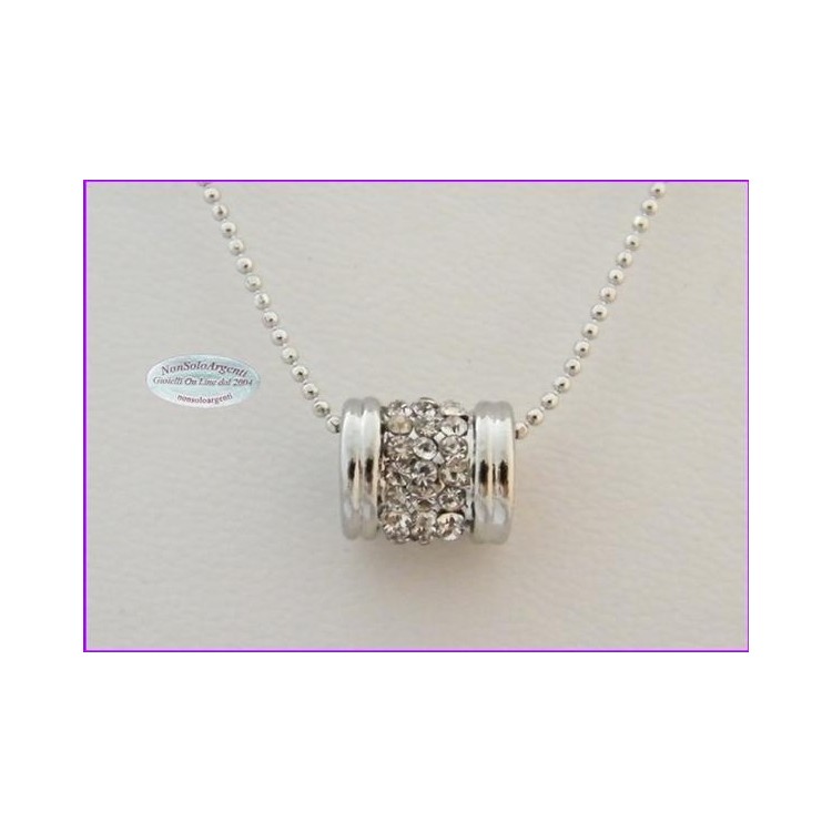 NSA|Bigiotteria : Collana Beads con ciondolo barilotto di strass