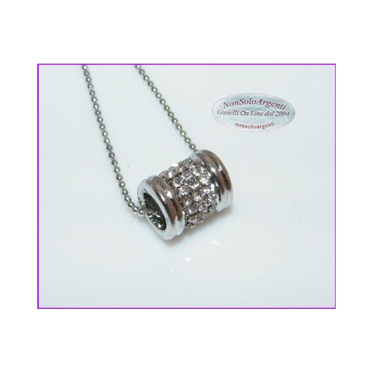 NSA|Bigiotteria : Collana Beads con ciondolo barilotto di strass