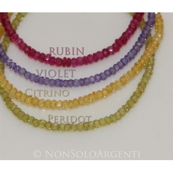NSA|Argento 925 : Bracciale Donna semipreziosi pietre zirconi naturali chiusura gancio mis 17