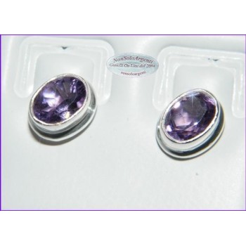 NSA|Argento 925 : Orecchini punto luce Ovale Ametista Viola