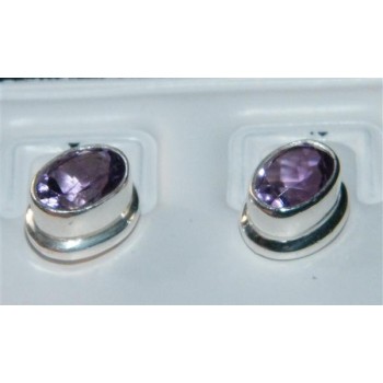 NSA|Argento 925 : Orecchini punto luce Ovale Ametista Viola