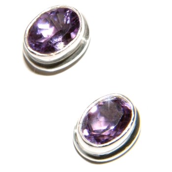 NSA|Argento 925 : Orecchini punto luce Ovale Ametista Viola