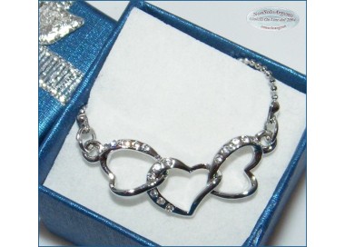 NSA|Collana argentata con centrale 3 cuori intrecciati donna