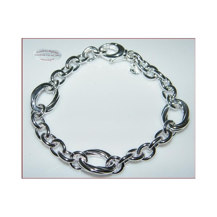 NSA|Argento 925 : Bracciale da donna rolo' con ovali grandi lavorati 18