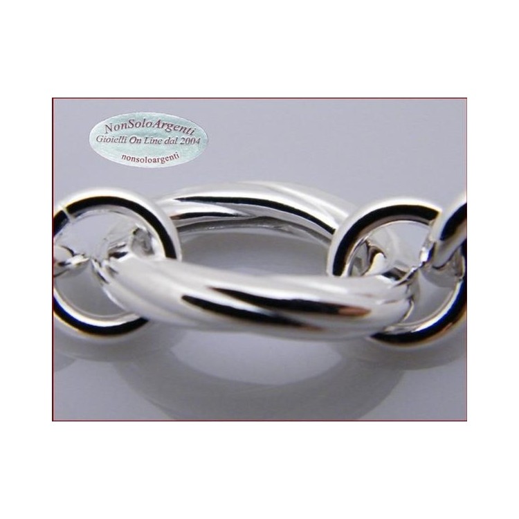 NSA|Argento 925 : Bracciale da donna rolo' con ovali grandi lavorati 18