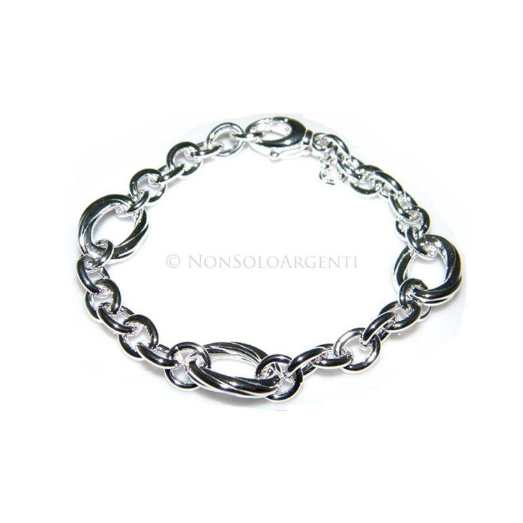 NSA|Argento 925 : Bracciale da donna rolo' con ovali grandi lavorati 18