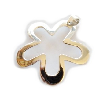 NSA|Ciondolo fiore argento 925 pendente senza collana aperto vuoto