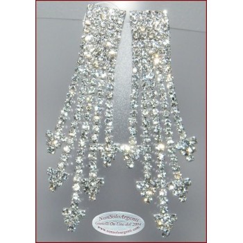 NSA|Bigiotteria : Orecchini colore Argento con pioggia di strass