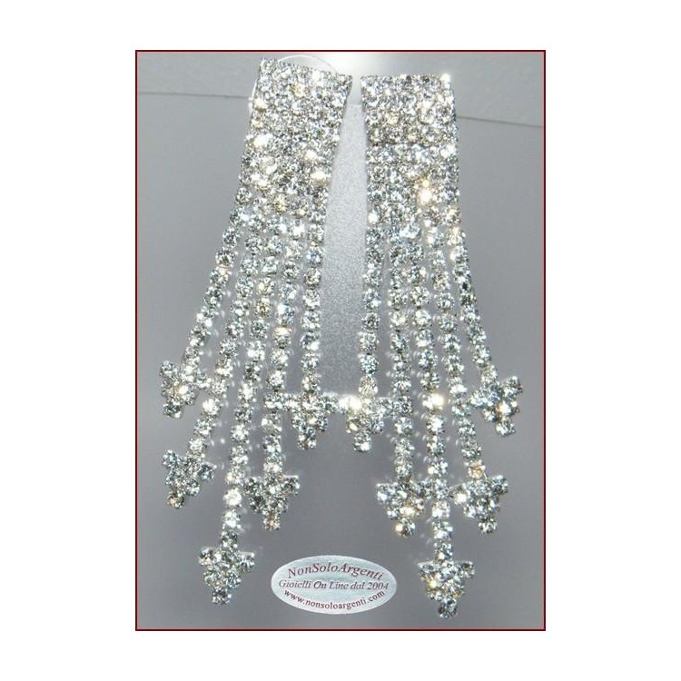 NSA|Bigiotteria : Orecchini colore Argento con pioggia di strass