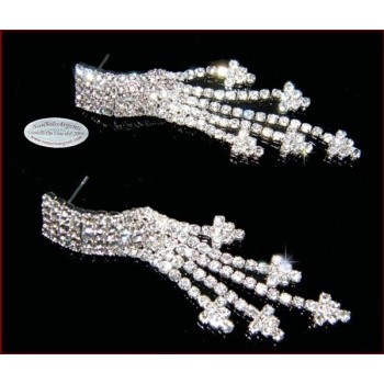 NSA|Bigiotteria : Orecchini colore Argento con pioggia di strass