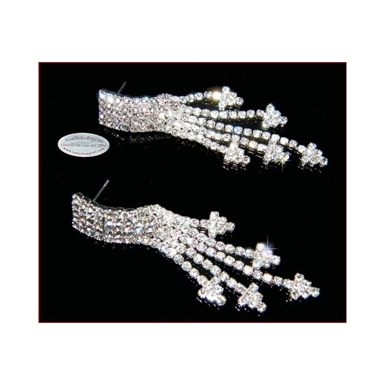 NSA|Bigiotteria : Orecchini colore Argento con pioggia di strass