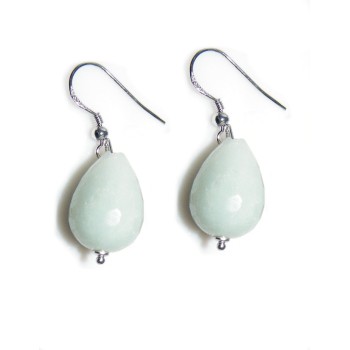 NSA|925 silver earrings natural amazonite briolette dangling woman