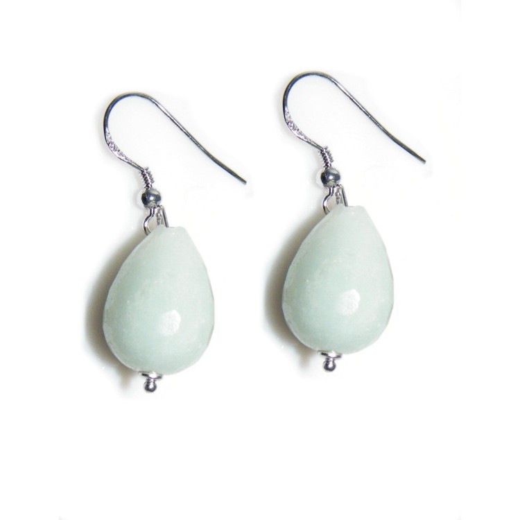 NSA|925 silver earrings natural amazonite briolette dangling woman