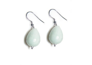 NSA|925 silver earrings natural amazonite briolette dangling woman