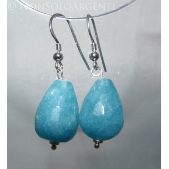 NSA|silver angelite natural briolette dangling woman earrings