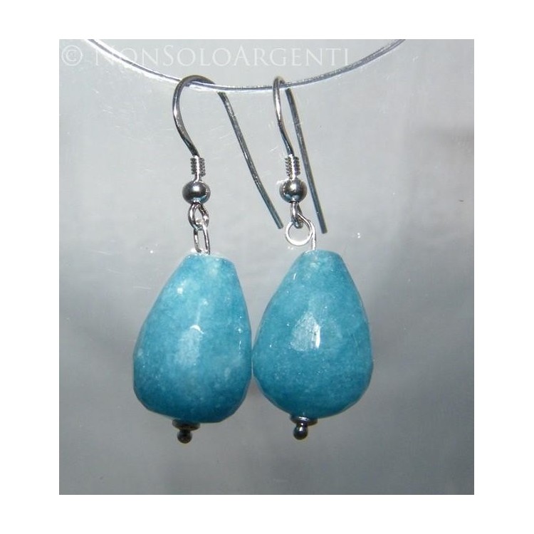 NSA|silver angelite natural briolette dangling woman earrings