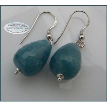 NSA|Argento 925 : Orecchini con ciondoli PERLE Briolette di ANGELITE