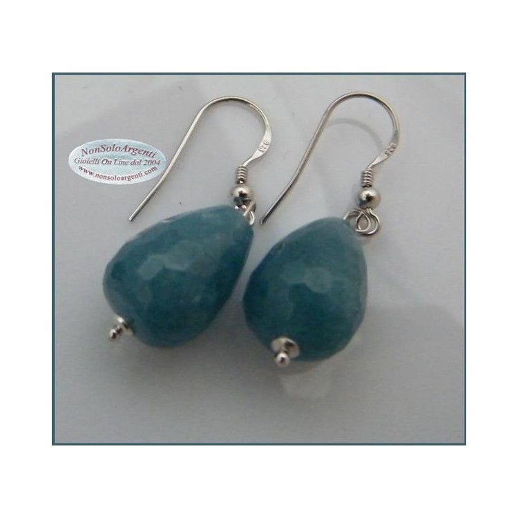 NSA|Argento 925 : Orecchini con ciondoli PERLE Briolette di ANGELITE