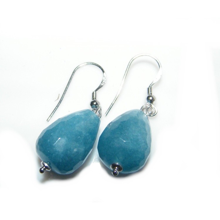 NSA|silver angelite natural briolette dangling woman earrings