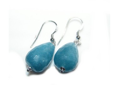 NSA|silver angelite natural briolette dangling woman earrings