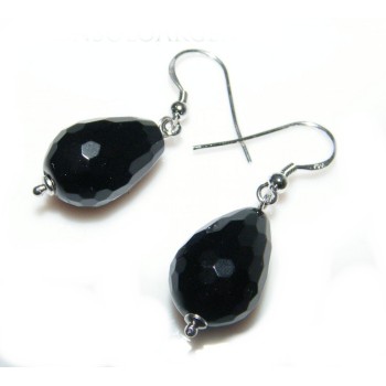 NSA|925 sterling silver natural onyx briolette pendant earrings for women