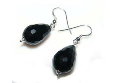 NSA|925 sterling silver natural onyx briolette pendant earrings for women
