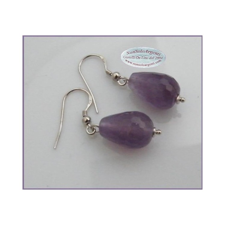 NSA|Argento 925 : Orecchini con ciondoli PERLE Briolette di AMETISTA
