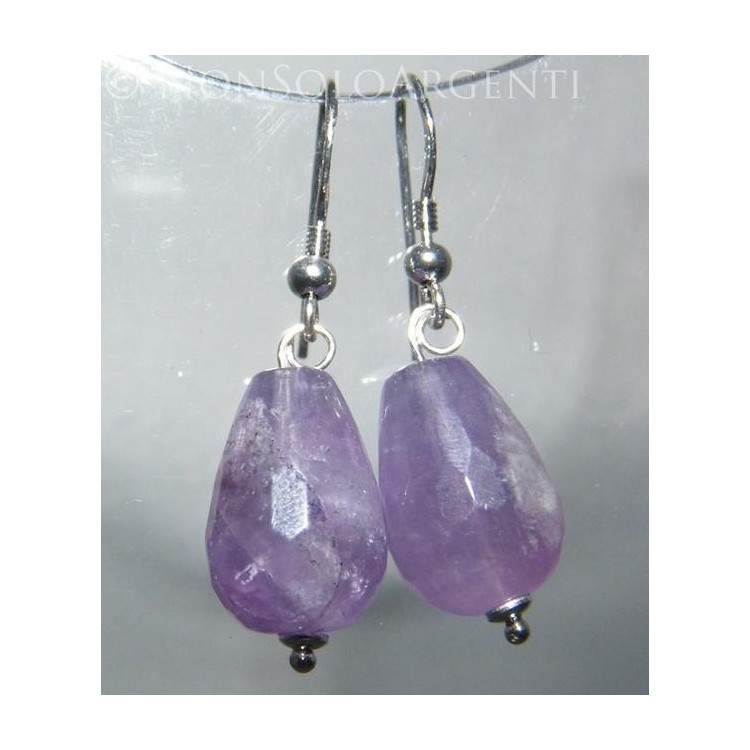 NSA|Argento 925 : Orecchini con ciondoli PERLE Briolette di AMETISTA