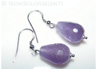 NSA|Argento 925 : Orecchini con ciondoli PERLE Briolette di AMETISTA