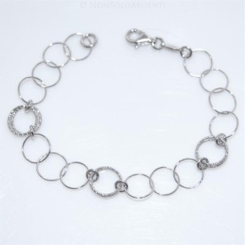NSA|Argento 925 : Bracciale con cerchi lisci e cerchi diamantati gioielleria nonsoloargenti