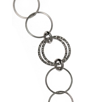 NSA|925 Silver: Bracelet with smooth circles and diamond circles 19cm